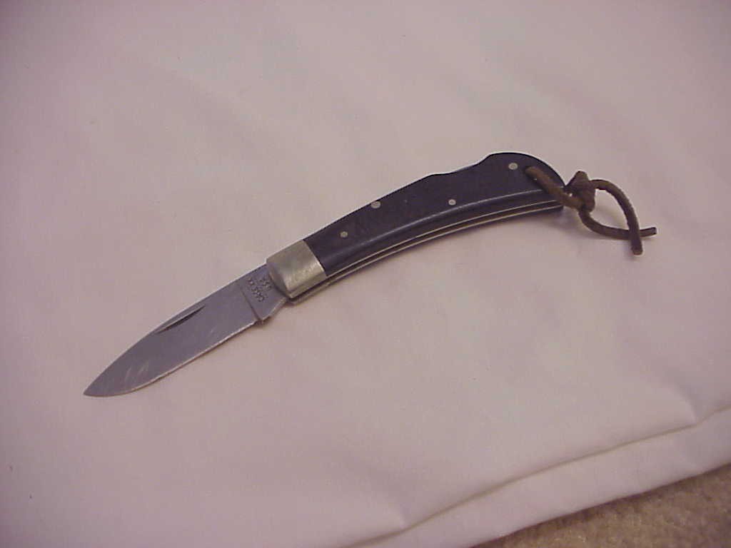 RARE & VINTAGE CASE XX SLICK BLACK LOCKBACK Pocket KNIFE 10 DOT 21051 LSSP