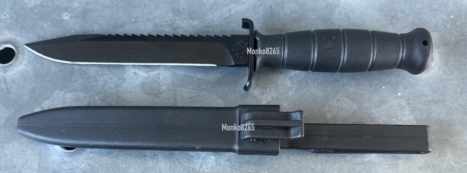 GLOCK KNIFE Survival w 7″ Black High Carbon Steel Blade w Root Saw & Sheath BLK