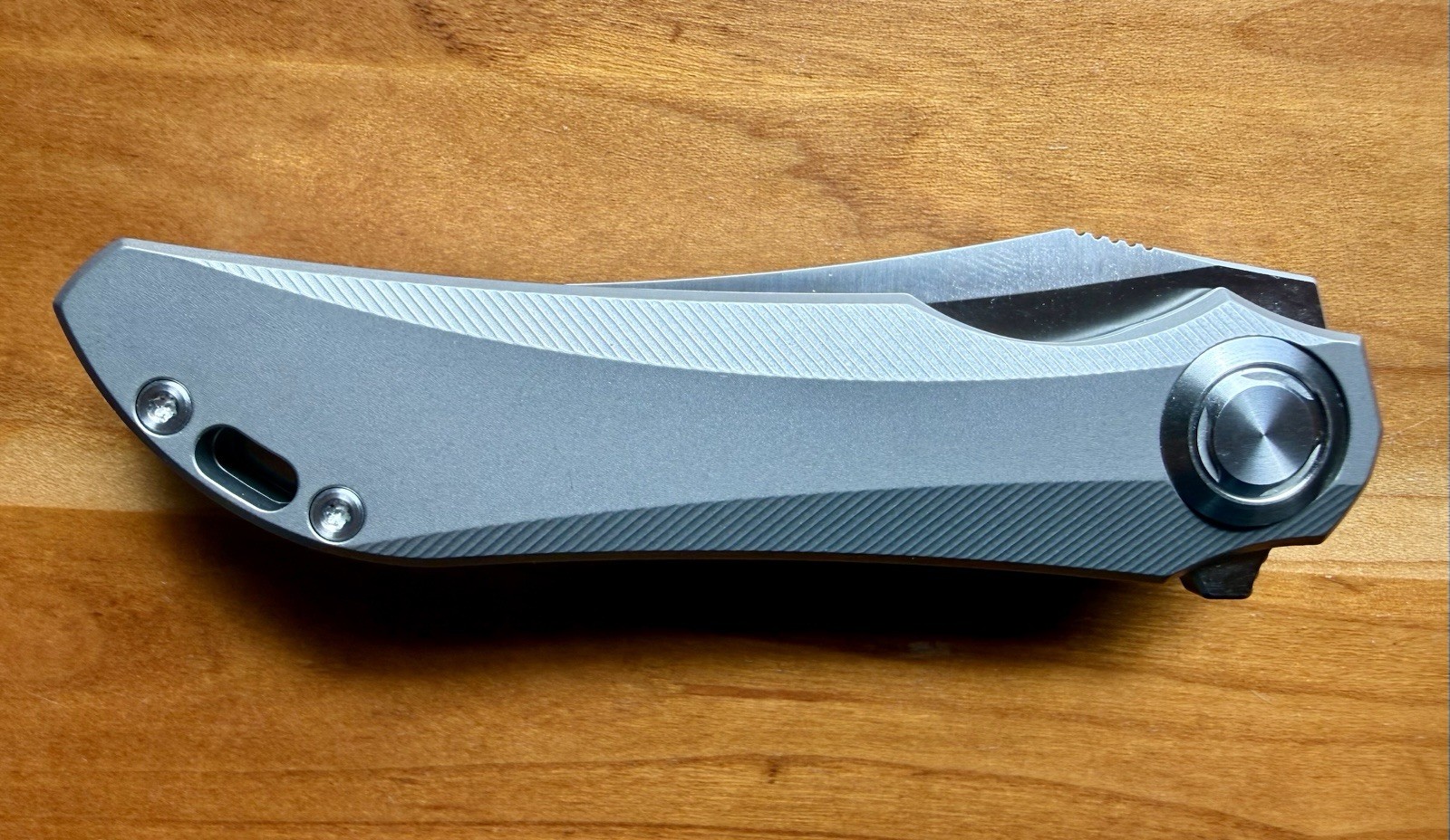 TwoSun TS195 Flipper Knife Titanium Handle M390 Reverse Tanto Blade – NIB