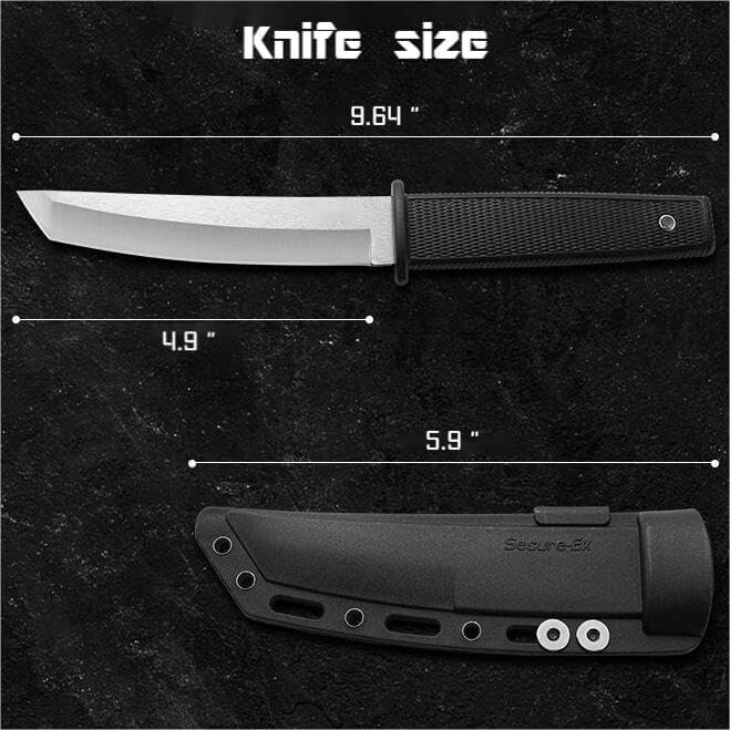 10″ Tanto Knife Fixed Plain Blade FRN Sheath Tang Tactical Combat EDC Boot