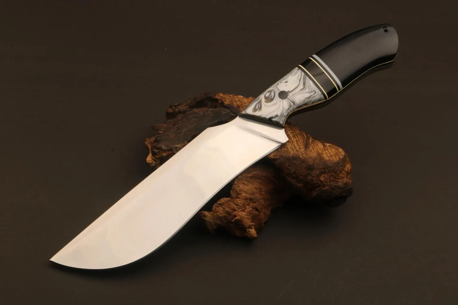 Custom Handmade High Carbon Steel Skinner Knife Gut Hook Leather Sheath Hunting