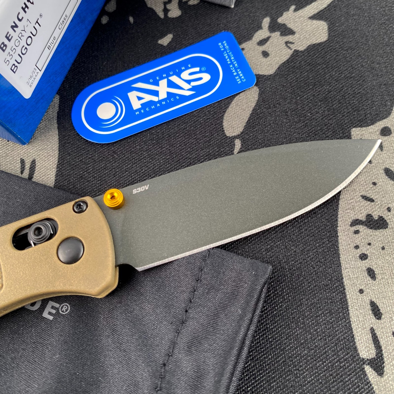 Benchmade 535GRY-1 Bugout CPM-S30V BLADE Ranger Green Handle Folding Knife