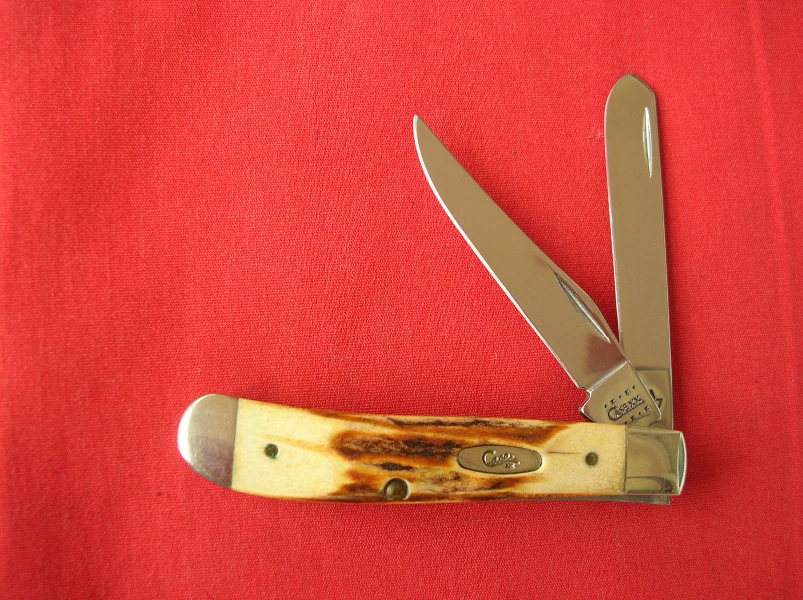CASE XX V5207 VINTAGE STAG HANDLES 2 BLADE MINI TRAPPER 2000 KNIFE J