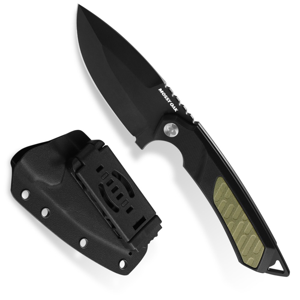 MOSSY OAK 8 Inch Fixed Blade Full Tang Survival Knife D2 Steel with Kydex Sheath
