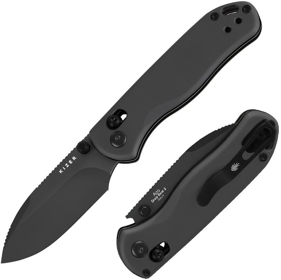 Kizer Cutlery Drop Bear 2 Folding Knife 3″ Nitro V Steel Blade Aluminum Handle