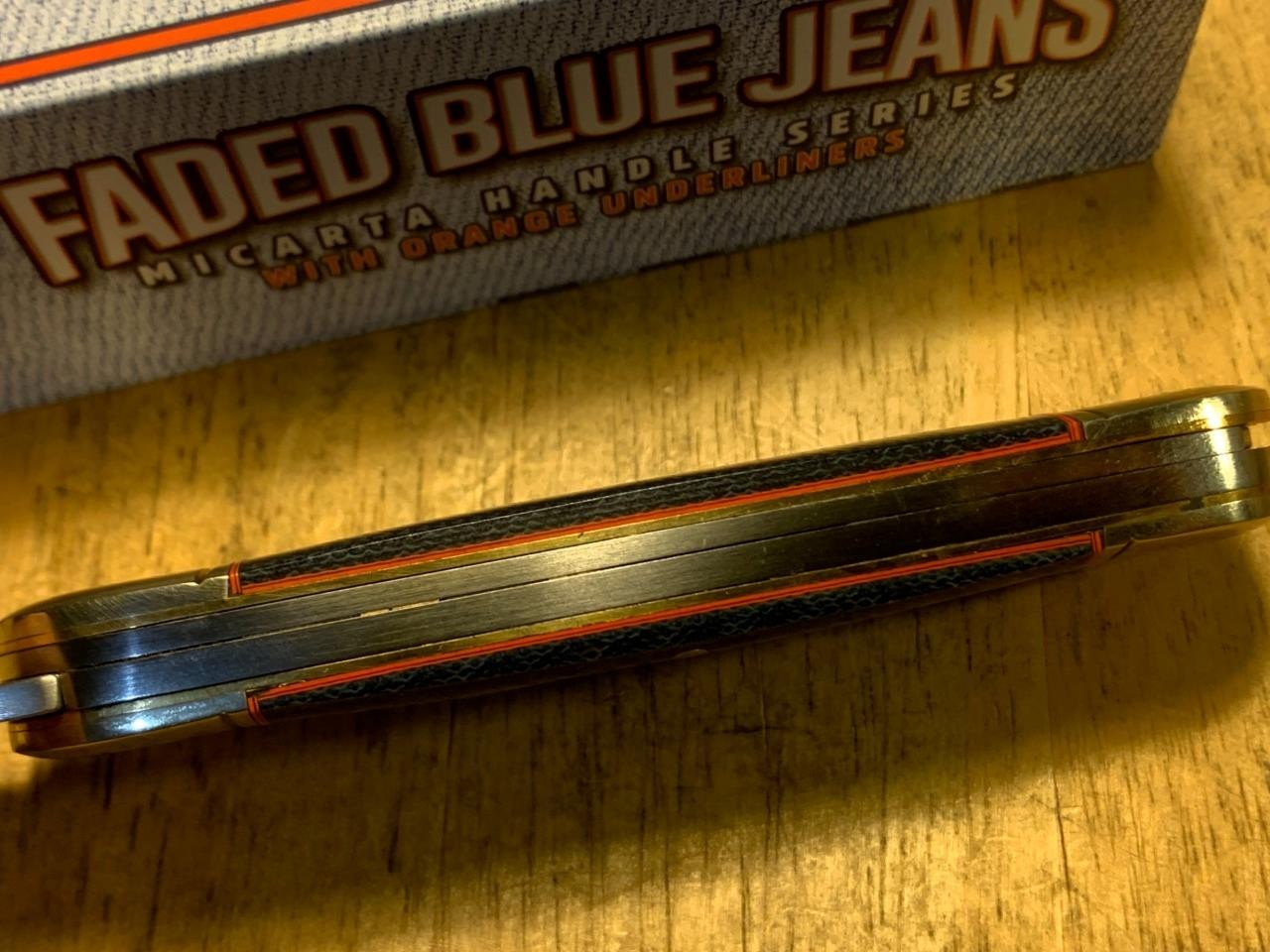 Rough Ryder Faded Blue Jeans Micarta Large Toenail 4 1/4″ Pocket Knife RR2348