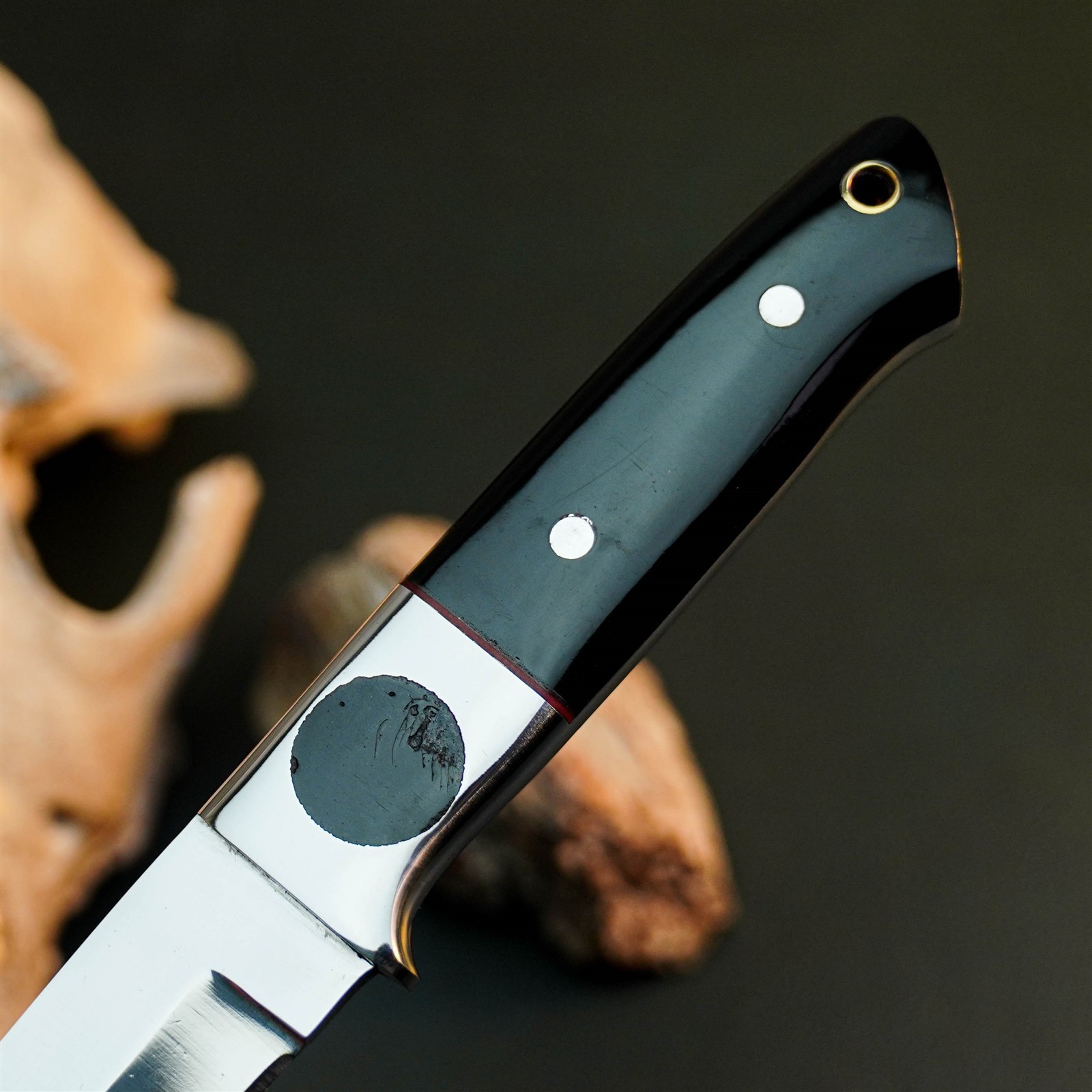 8.7″ Hunting EDC Stainless Knife Handmade Full Tang Resin Handle + Sheath