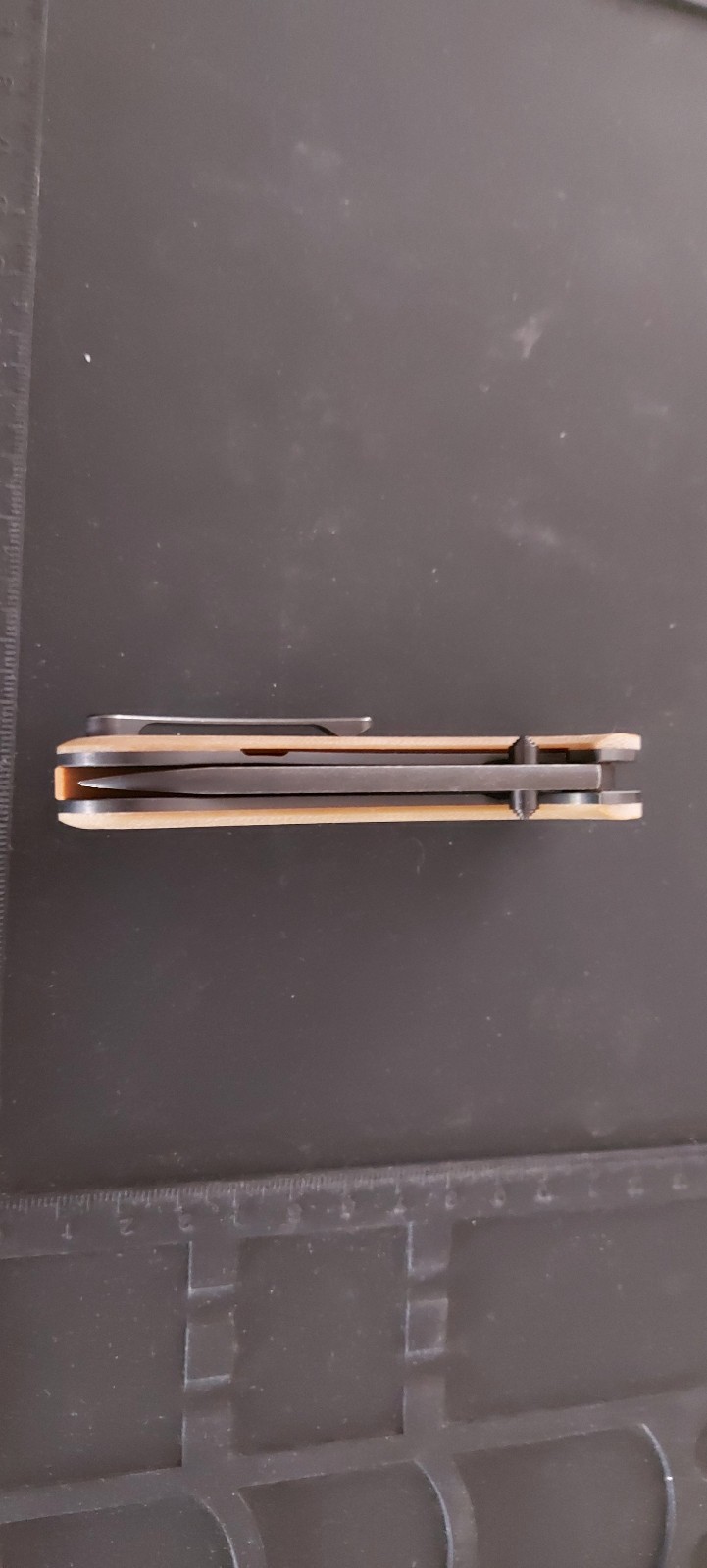 DROP MASSDROP X ERIC OCHS LYNX TITANIUM LINER LOCK KNIFE BROWN G-10 RWL34