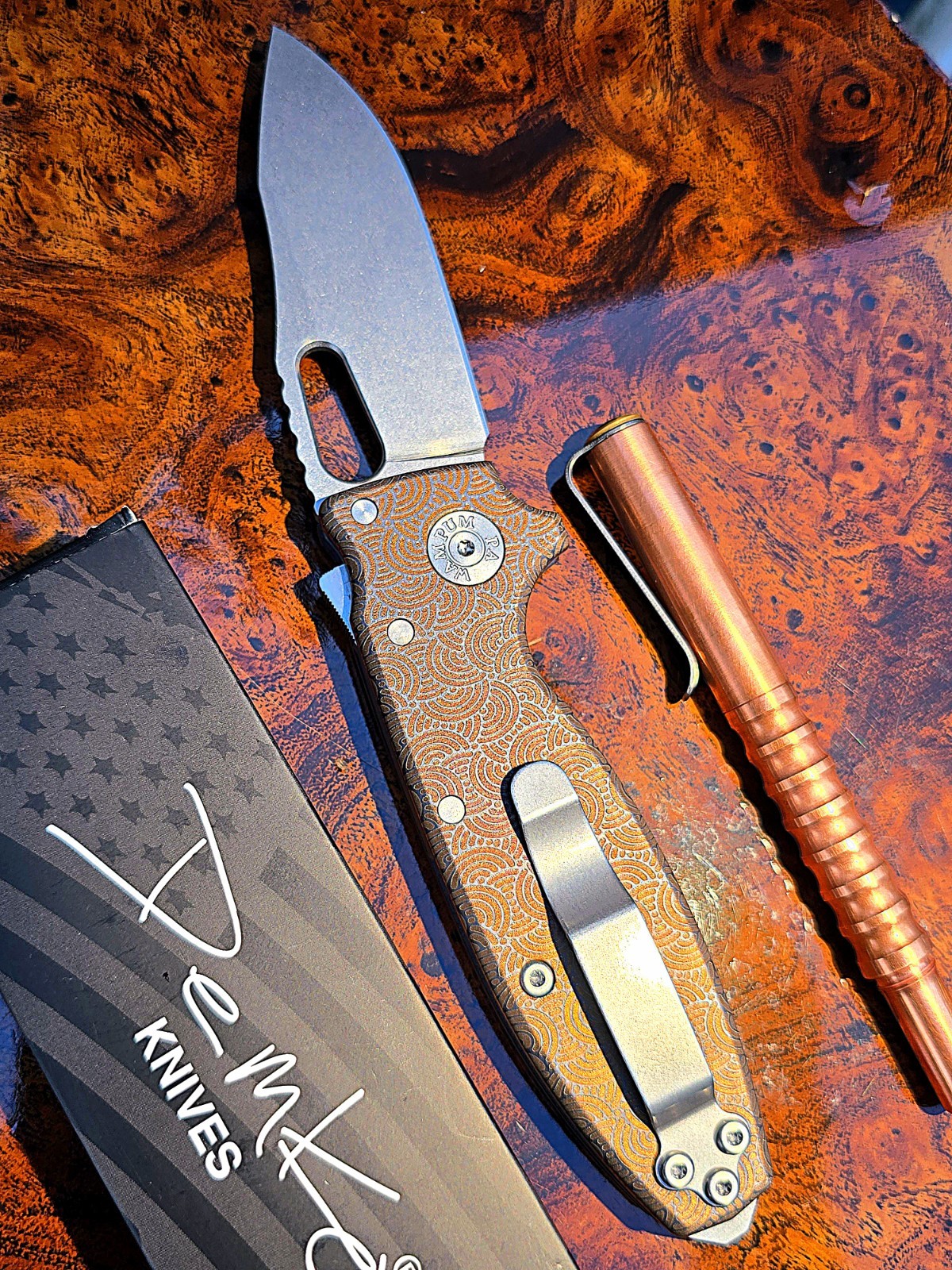 🌟RARE DEMKOxURBAN EXCLUSIVE! BLUE TITANIUM/BRONZE SEIGAIHA SHARK-A-TAC MAGNACUT
