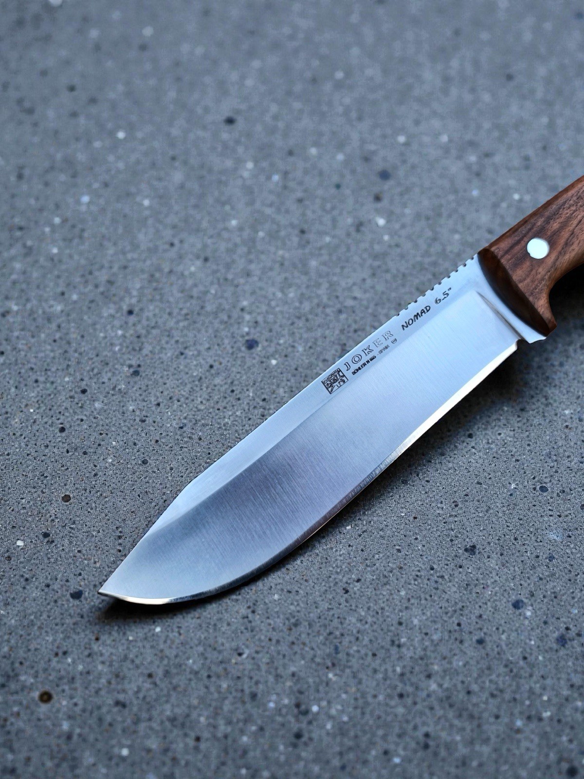 Joker Nomad Fixed Knife 6.5″ Bohler N695 Steel Full Blade Walnut Wood Handle
