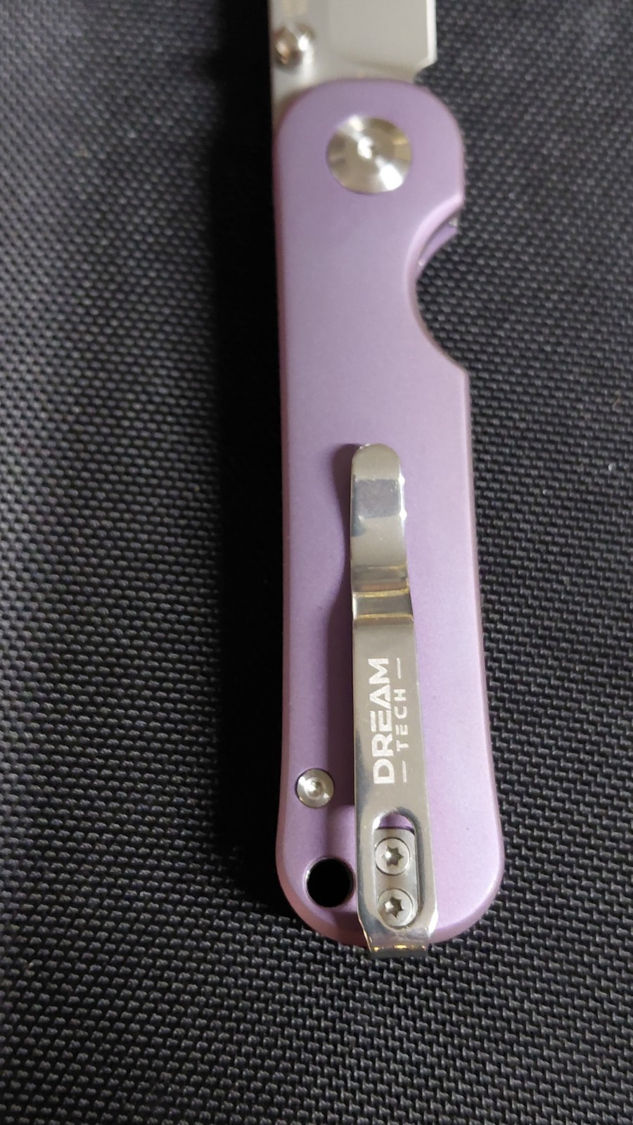 Dream Tech Knives #D4245/Purple Titanium Handle Button Lock VG 10 Blade.