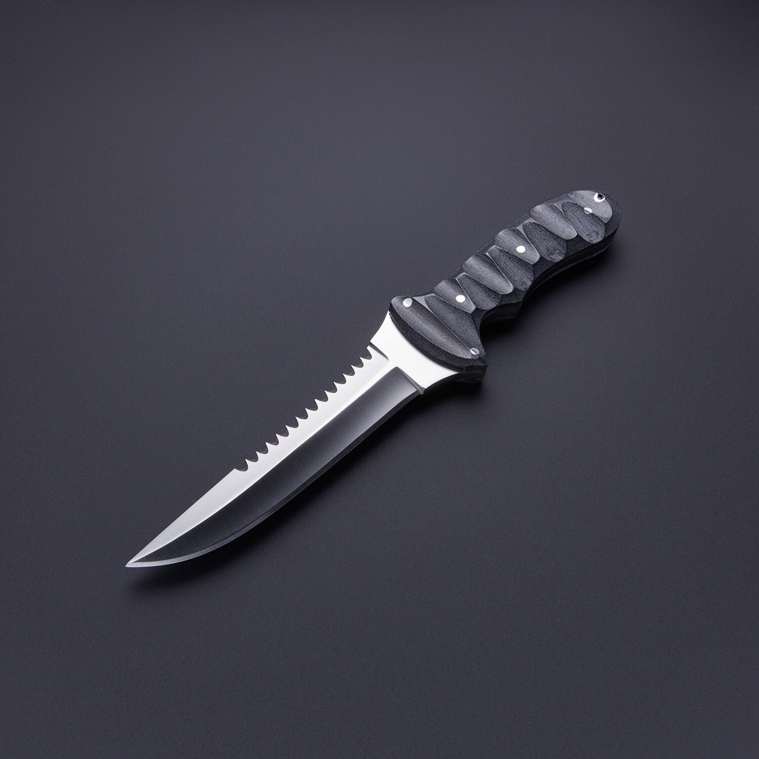 FIXED BLADE D2 TOOL STEEL HUNTING KNIFE RAB-0158 with leather sheath