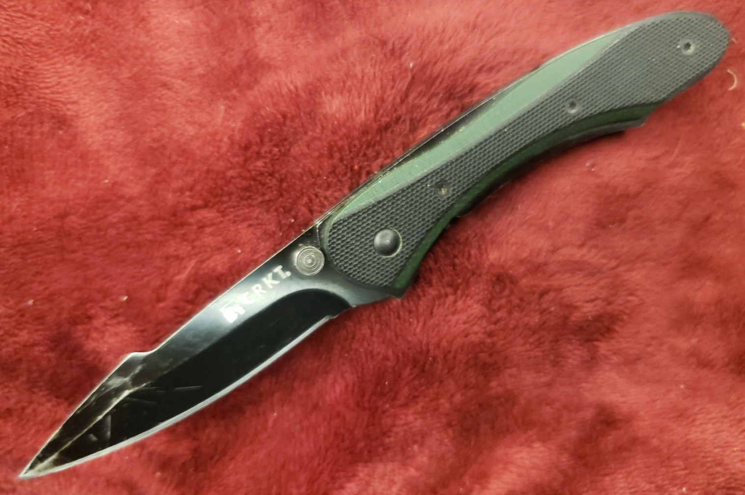 CRKT Badger Folding Knife Discontinued #7120 Gallagher Design button