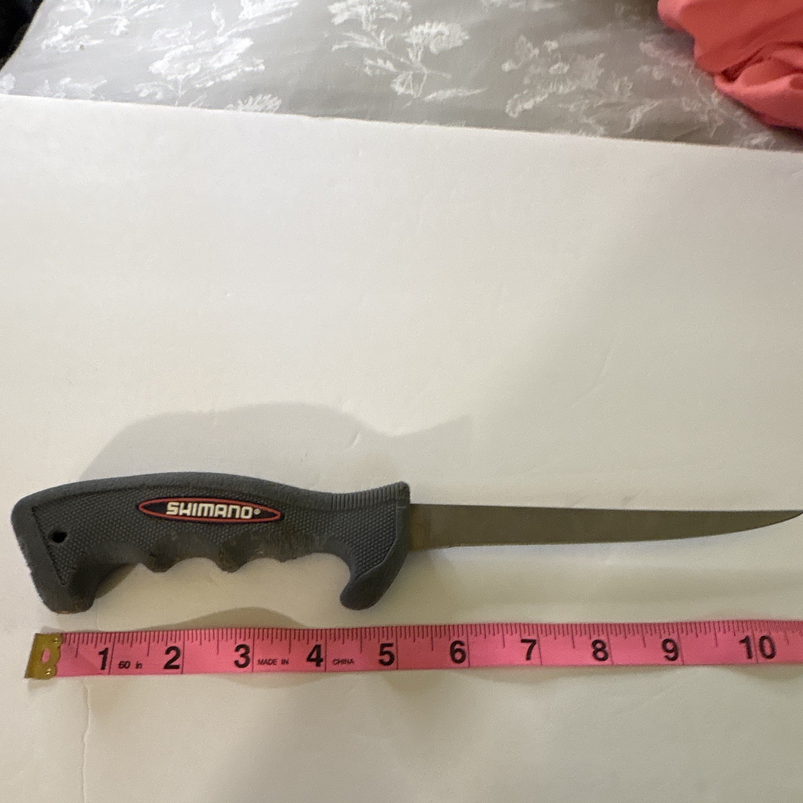 Shimano Fixed Blade Fishing Knife, Stainless Drop Point Plain Edge, Sheath
