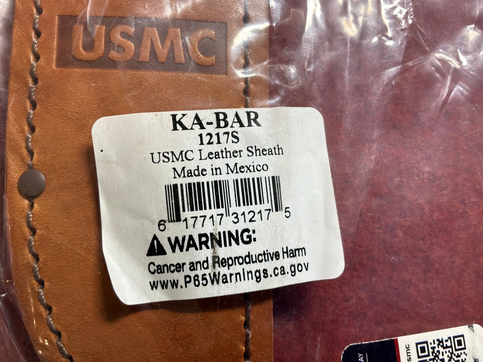 KA-BAR 1217S Brown Leather USMC Sheath