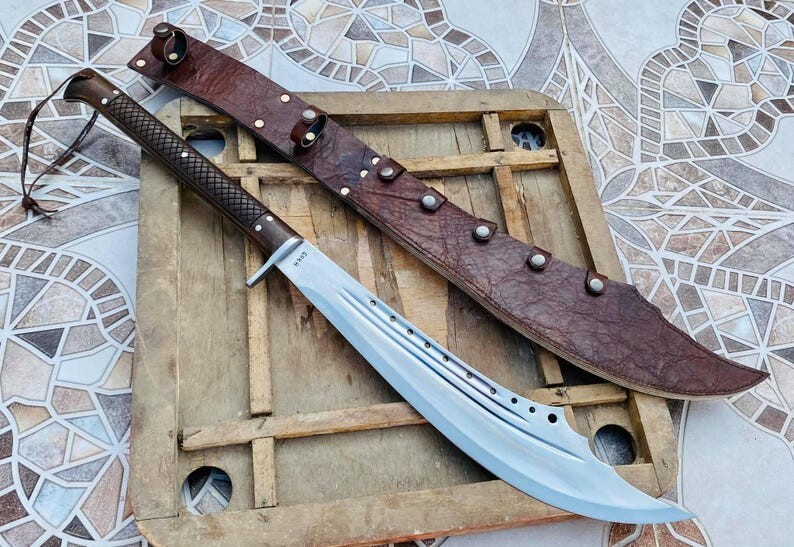Custom Handmade Carbon Steel Blade Tactical Machete Sword| Hunting Sword Camping