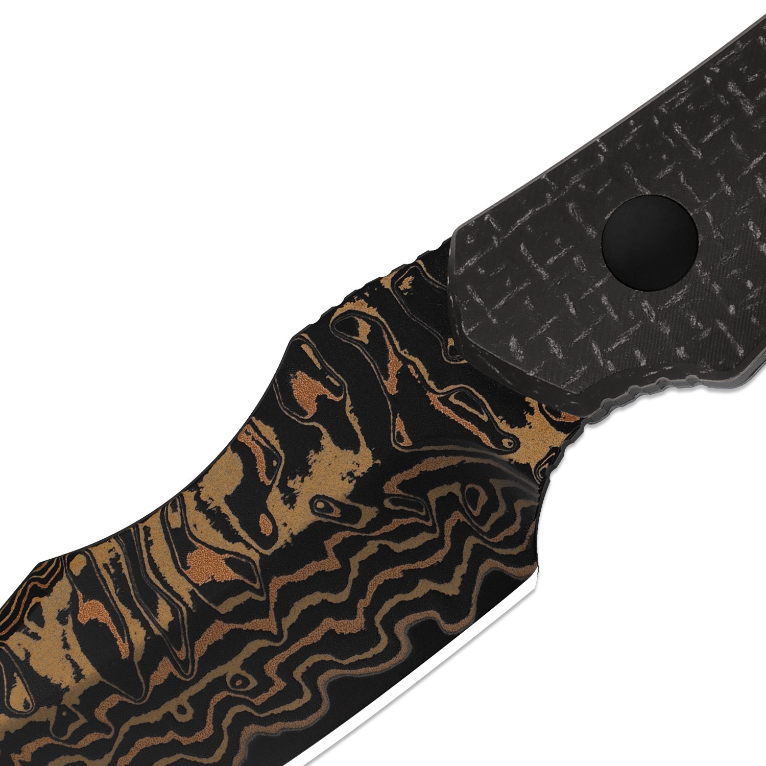 Kizer Bone Fixed Knife Copper Damascus Blade Micarta Handle With Sheath 1122A2