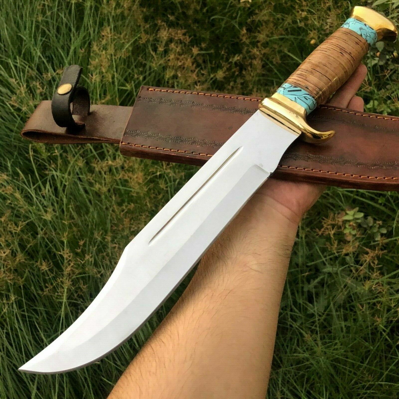 18 INCH CUSTOM HANDMADE D2 HUNTING CROCODILE DUNDEE BOWIE KNIFE