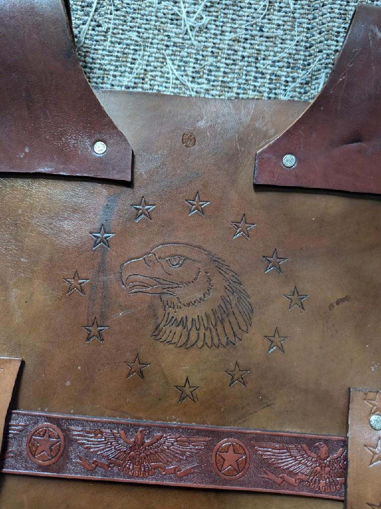 vintage HANDCRAFTED leather armor GLADIATOR spartan roman GREEK tooled XL