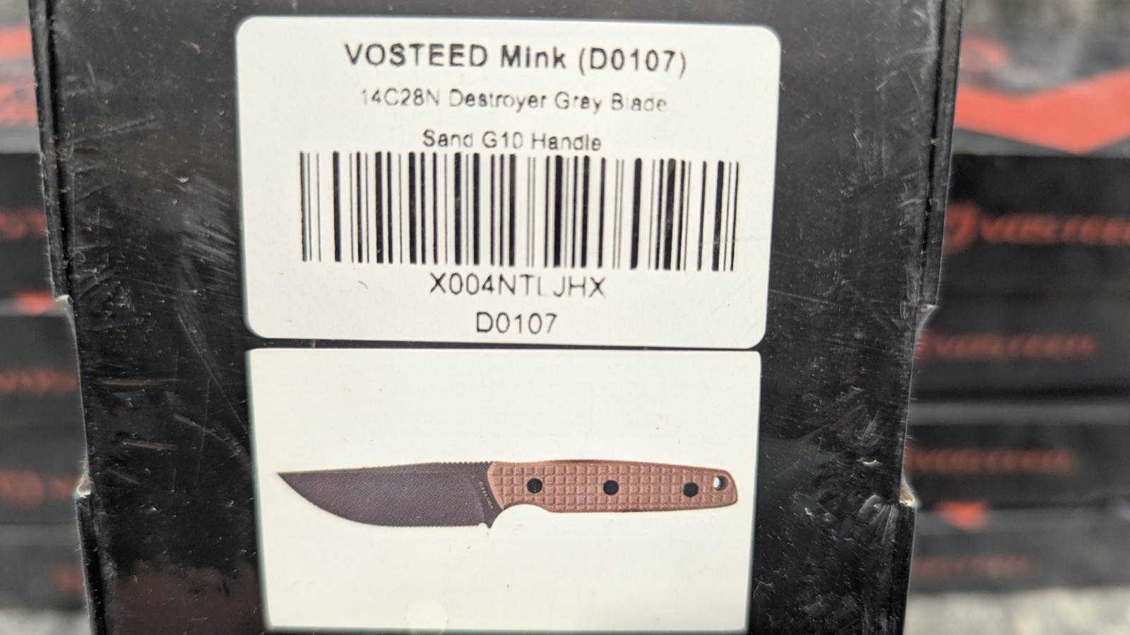 Vosteed Mink Fixed Blade Knife Sand G10 Handle 14C28N Plain Destroyer Gray D0107