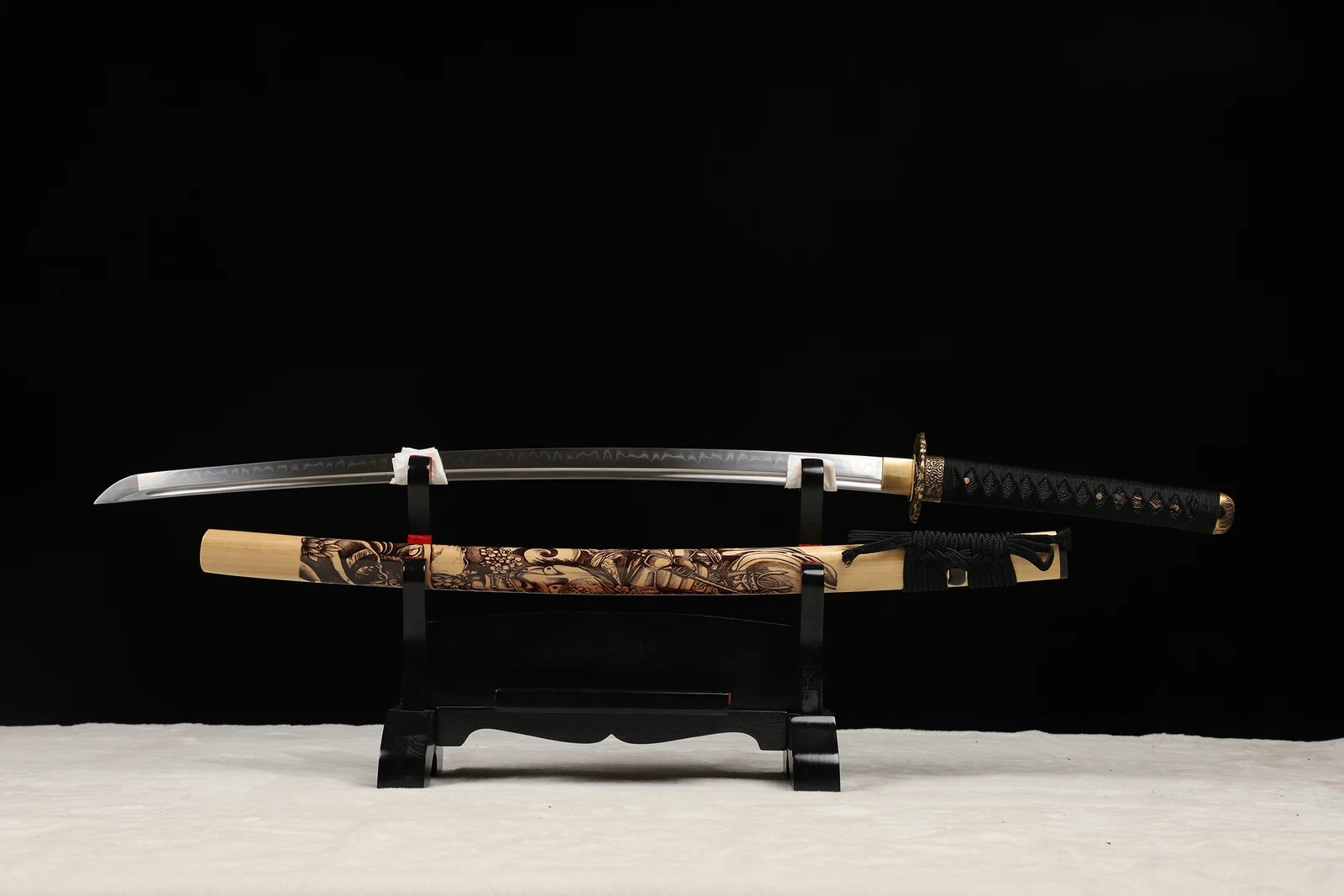 Oni Demon Samurai Katana Sword Clay Tempered T10 Steel Blade Choji Hamon
