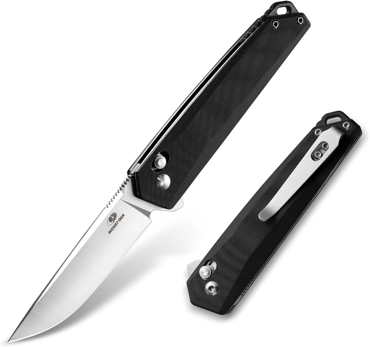 Mossy Oak Folding Pocket Knife 3.5-Inch D2 Steel Drop Point Blade G10 Handle
