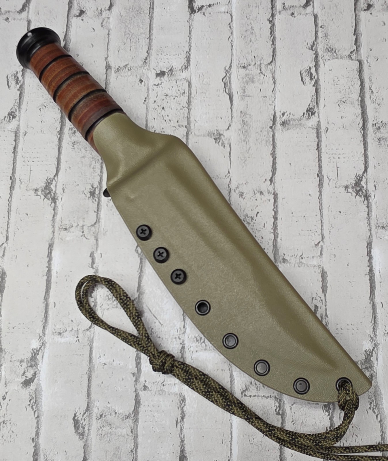 KYDEX SHEATH for KA-BAR 1217 USMC FIGHTING KNIFE, BELT CLIP, HAND MADE, KAKY491