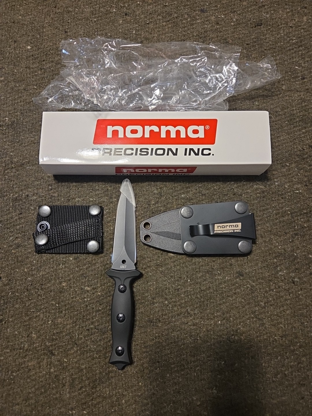 Norma Precision Branded ABKT Dbl Edge Boot Knife Ab014