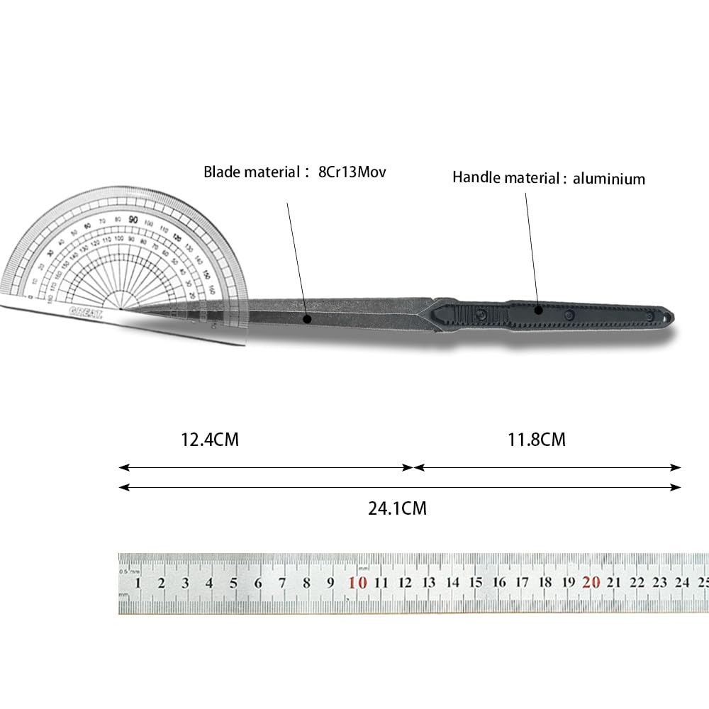 9.5» Full Tang Tactical Fixed Blade 8Cr13Mov Steel Blade Aluminum Handles wi…