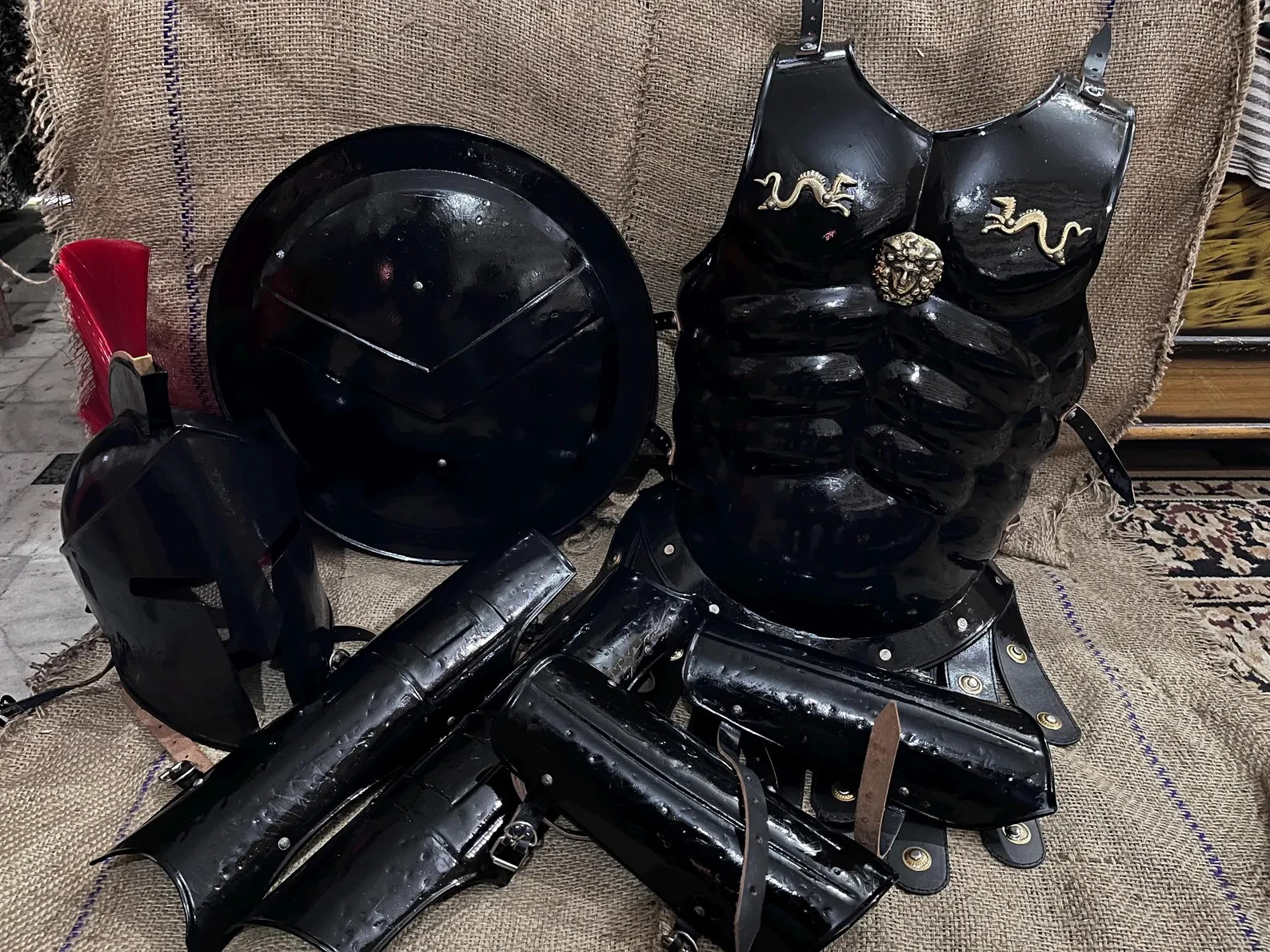 Achilles Armor Set, Greek Warrior Costume, Odyssey Armor, Troy Trojan Helmet