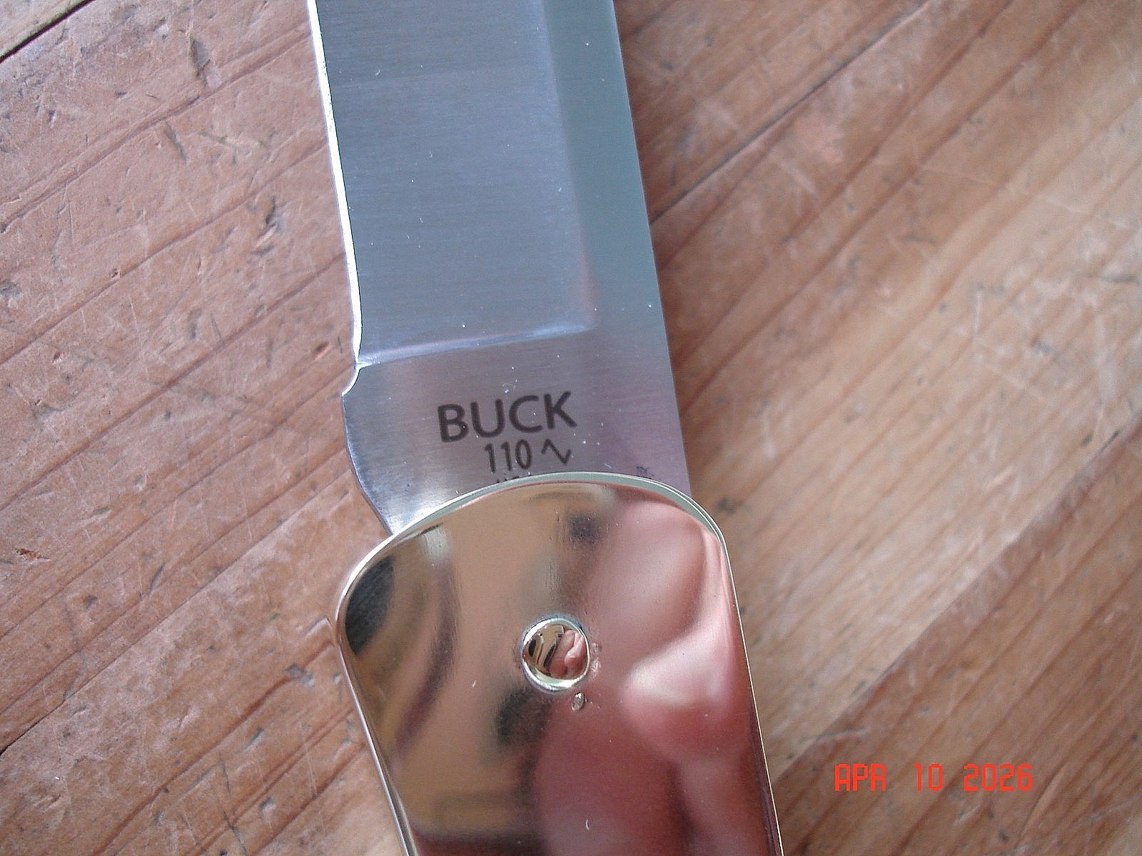 JOE HOUSER CUSTOM BUCK KNIFE 110 HUNTER BRASS INSIDE OUT DP 2024 BOS S30V BLADE
