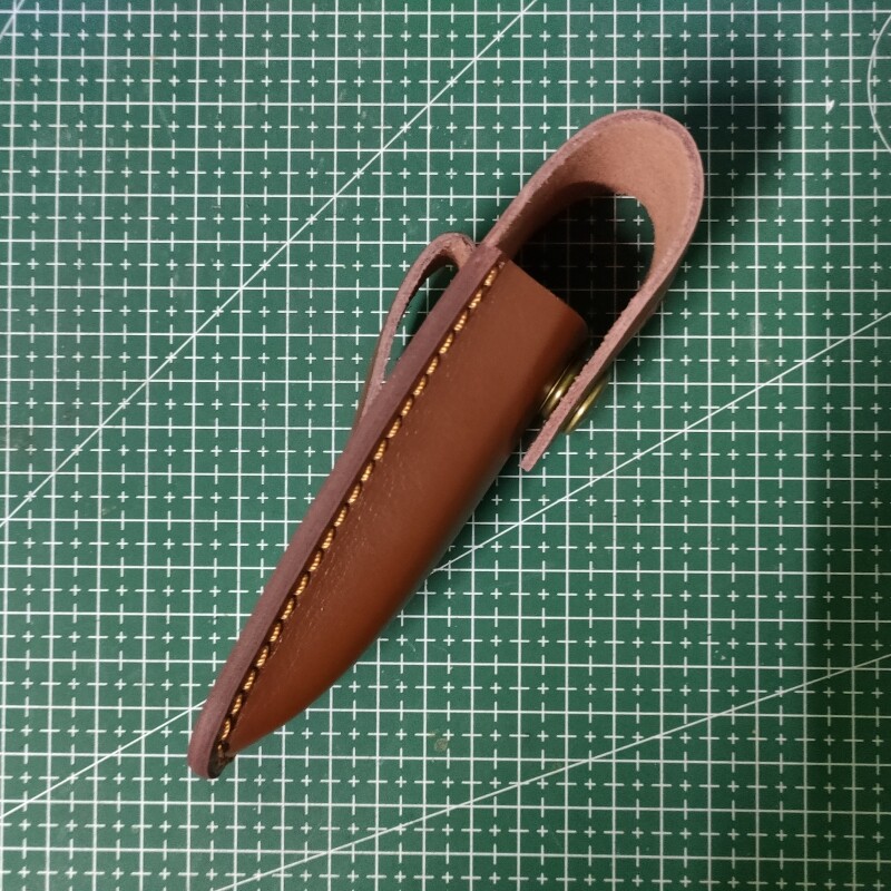 5″ Vintage Dark Brown Leather Sheath for Buck 110 Pocket Folding Knife Pouch