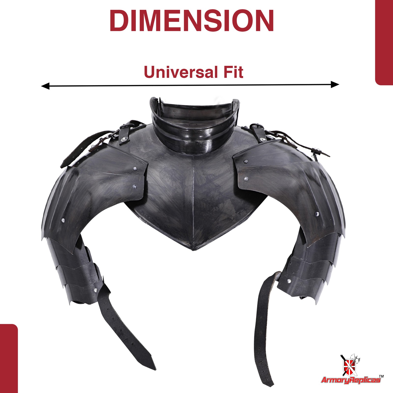 Medieval Iron Gorget Spaulders Arm Shoulder Set Viking Crusader Larp Pauldrons