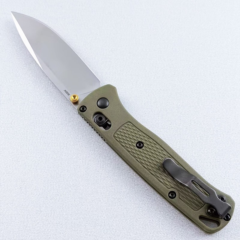 Benchmade CU535-SS Bugout Green Grivory Handle CPM-S30V Drop-Point Folding Knife