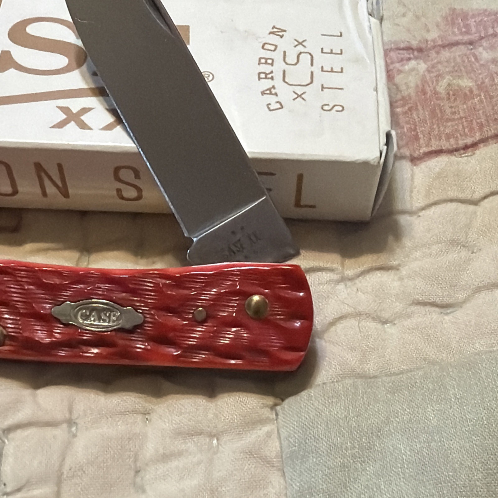 2025 Case XX Dark Red Jig Bone Sod Buster Jr 31945 6137 CS Knife Custom EZ Open