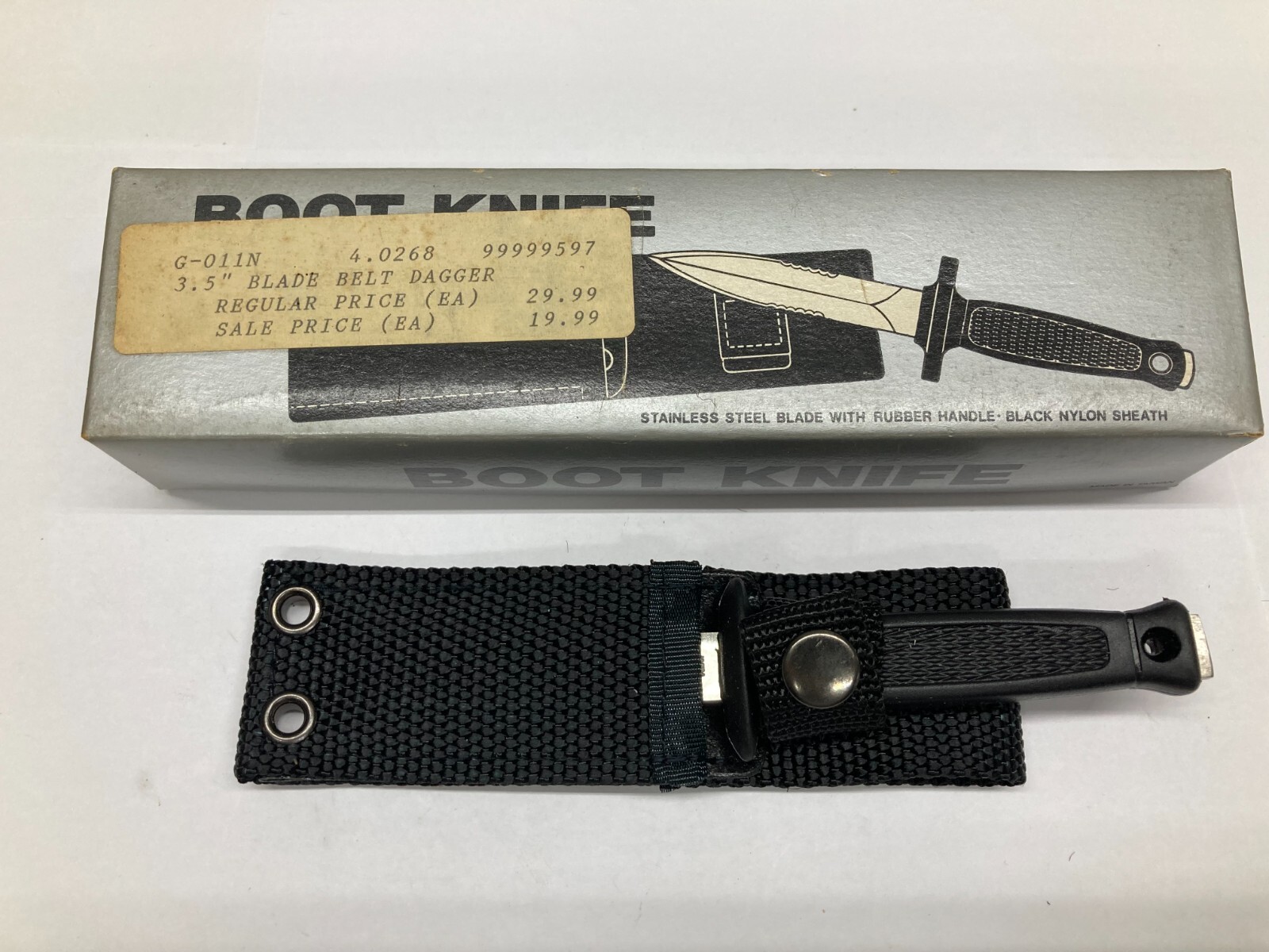 Fixed Blade Knife, Silver Blade, with Nylon Sheath G-011N 4.0268 91.26