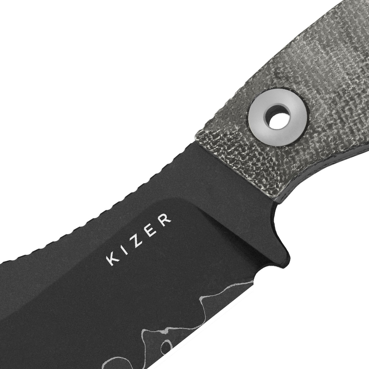 Kizer Rook Fixed Knife 3-layer Composite Steel Blade Micarta Handle With Sheath