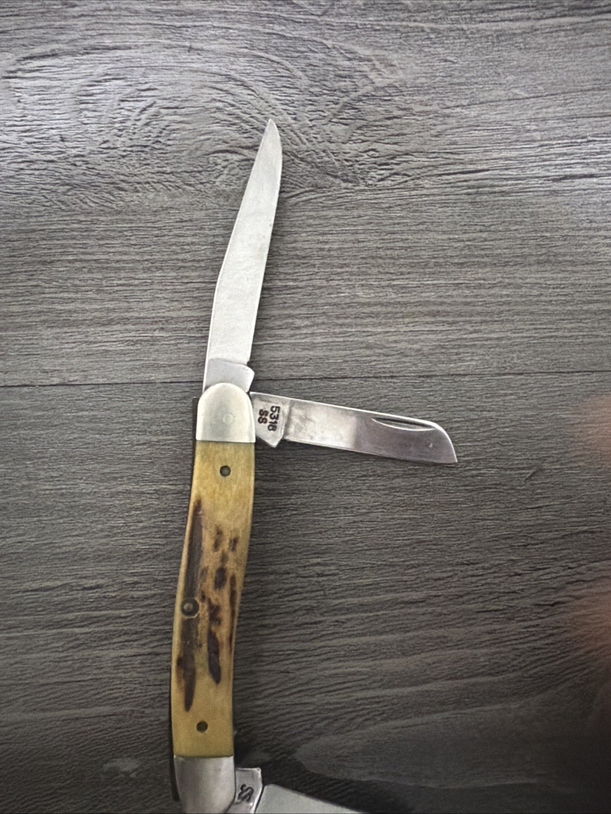 Vintage Case XX 5318 SS Stag Handle Knife 1940-64 Three Blades