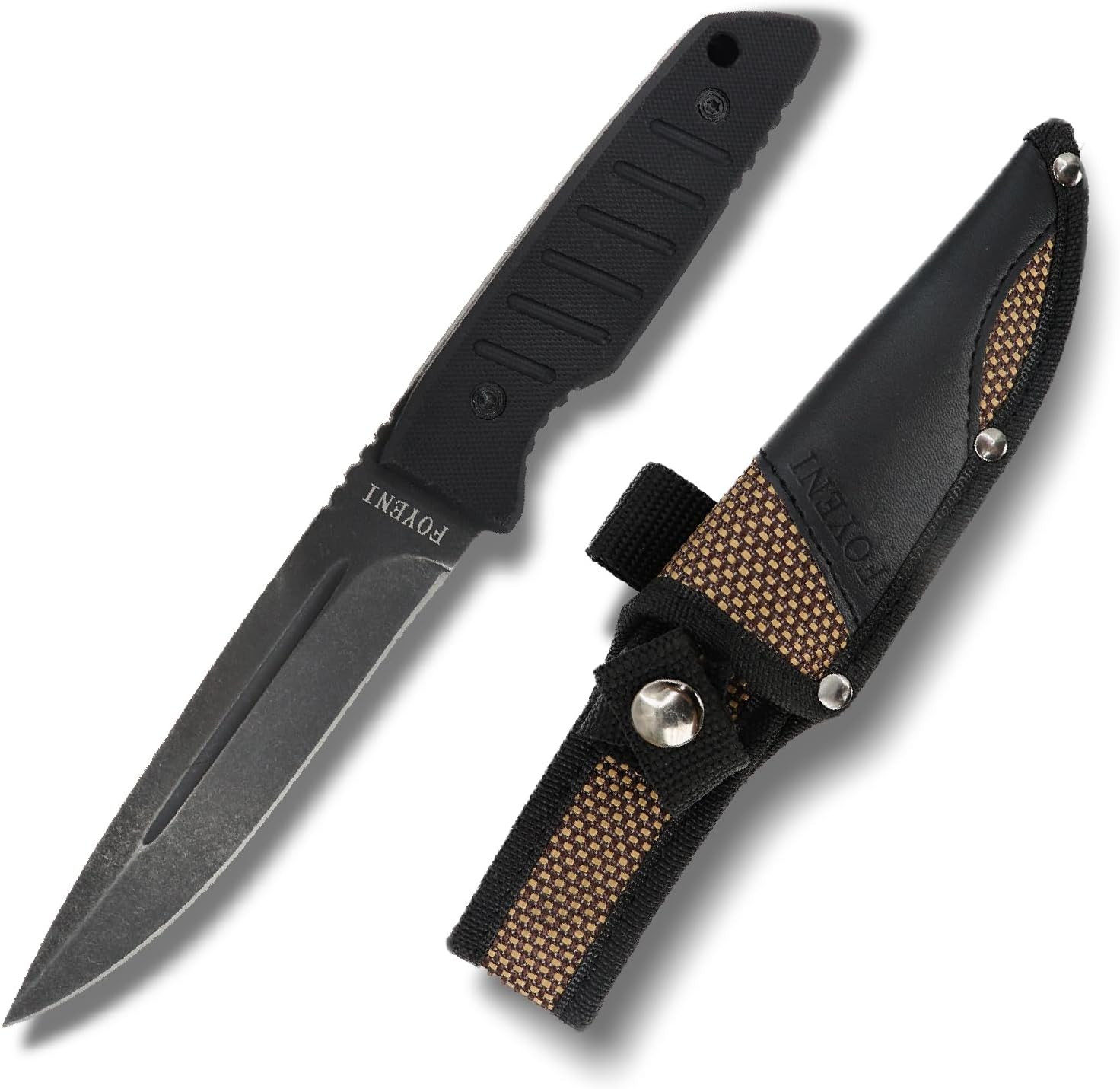 Hunting Knife with Sheath,9.8-Inch Full Tang Fixed Blade Tactical Knife with G10