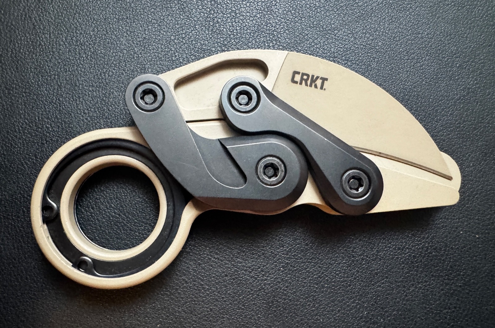 CRKT Provoke D2 hawkbill blade Aluminum Handles w/ Desert Sand Cerakote finish