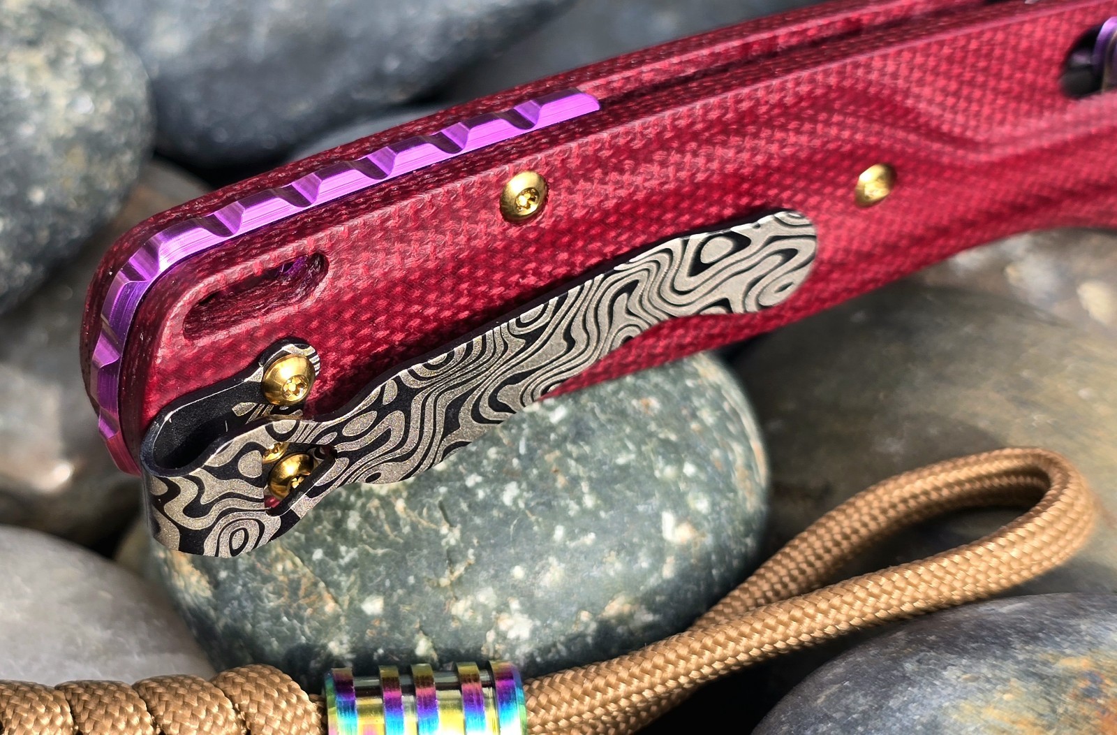 Benchmade 535GRY-1 Bugout – S30V 3.24″ Micarta CUSTOM «RED Velvet» + TITANIUM x5