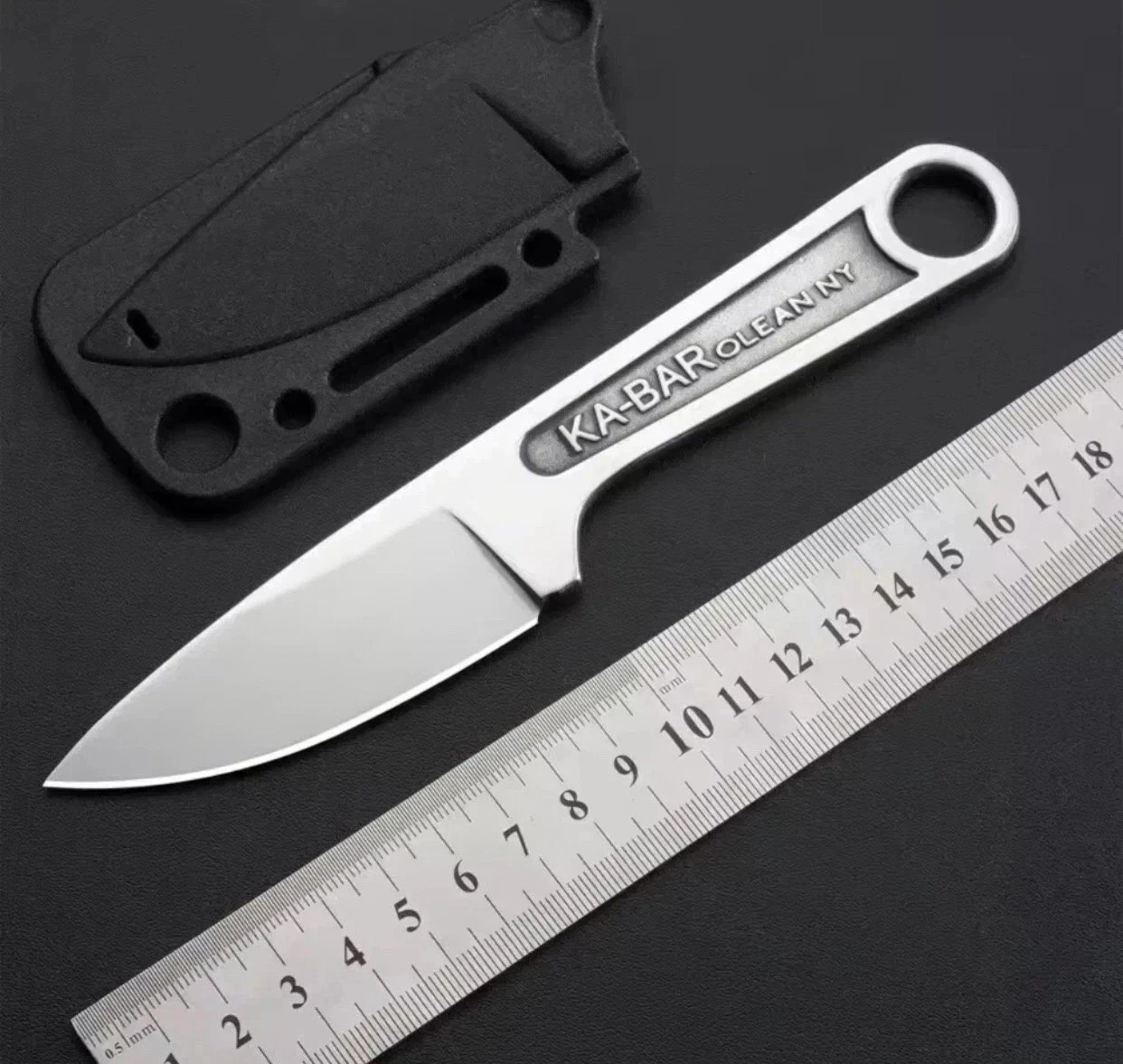 Ka-Bar Wrench Fixed Knife 3″ Blade 425 Carbon Steel One Piece. Free Shipping.