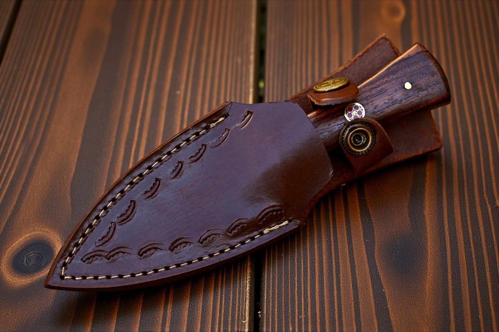 CUSTOM HAND MADE FORGED DAMASCUS STEEL THROWING BOOT KNIFE 869
