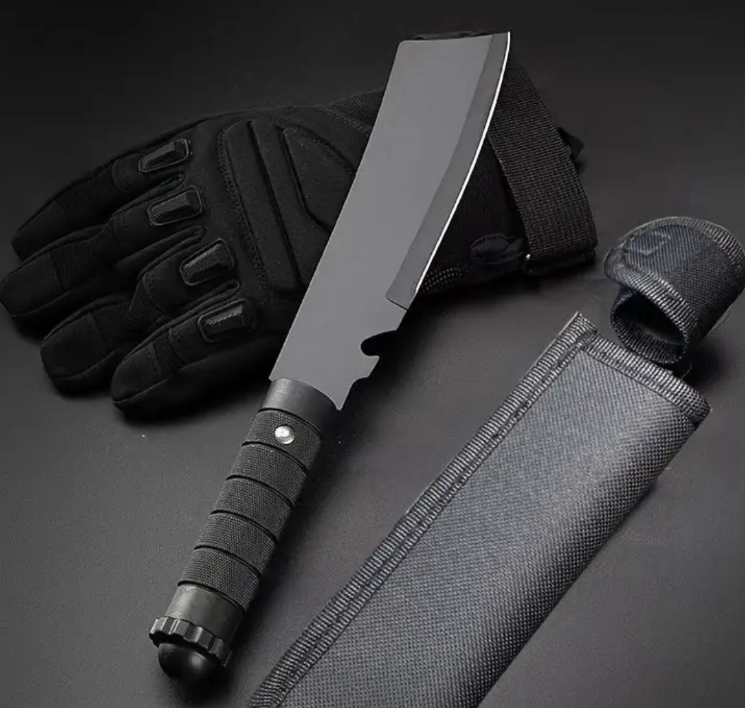 12.2 Inch Hunting Knife Steel Blade Nylon Sheath Straight Edged BN