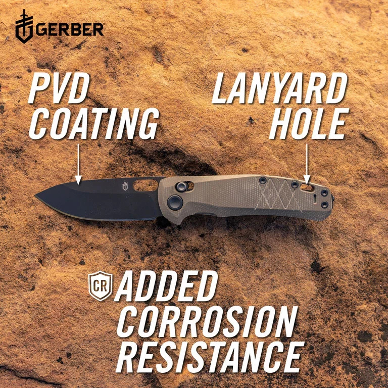 Gerber Scout Folding Pocket Knife Micarta Handle Drop Point Blade EDC Outdoor