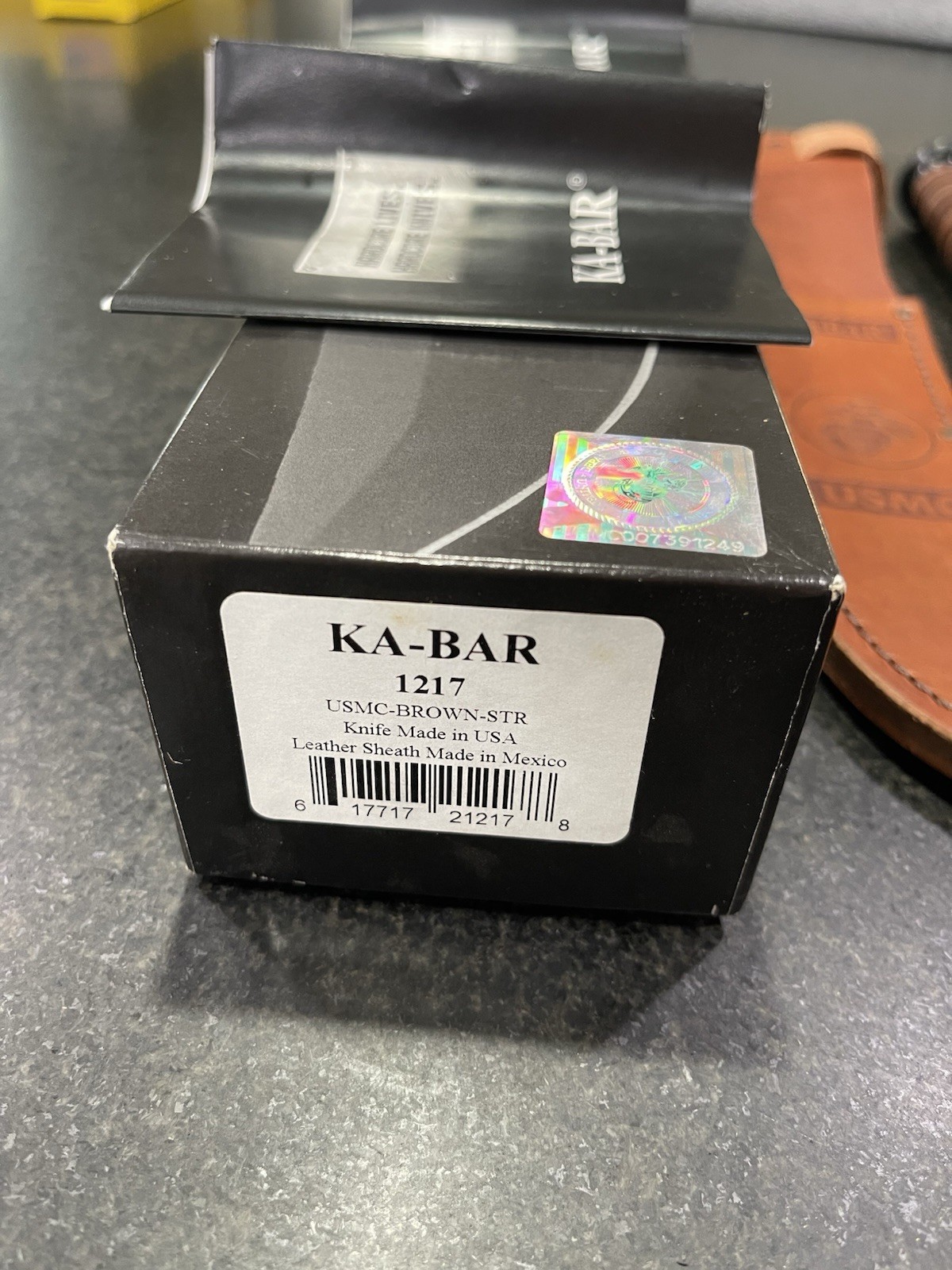 Ka-Bar 1217 USMC Knife – Brand New – w/ Box and Sheath – Never Used – Brown STR