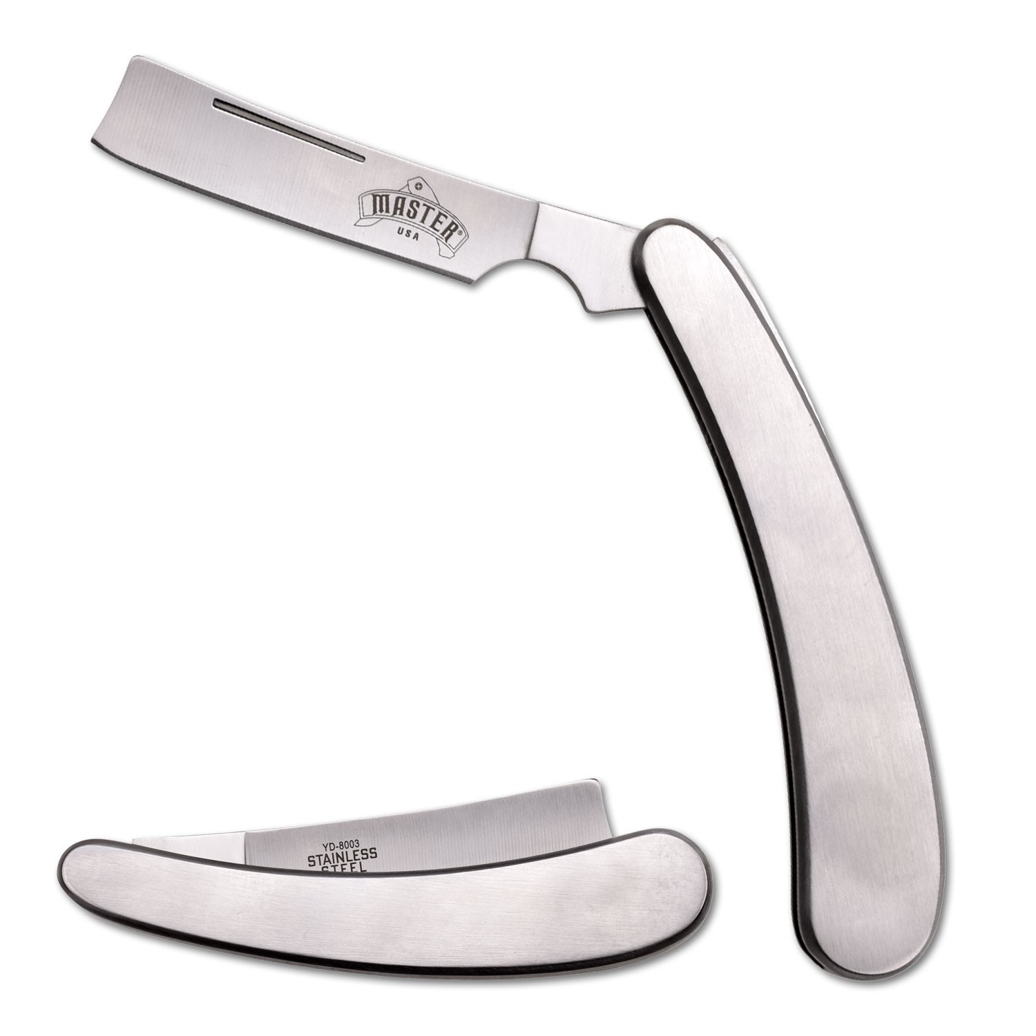 7.75″ BladesUSA Folding Razor Knife w/Stainless Steel Handle & Pocket Clip