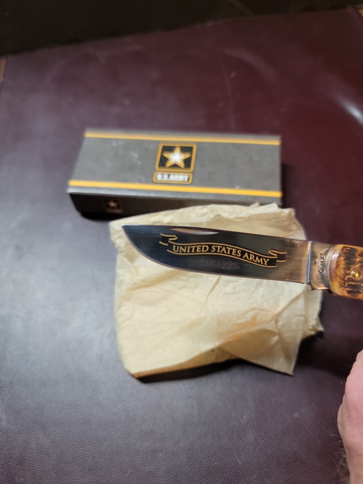 Case XX Burnt Walnut Sodbuster Jr United States Army Edition 2017 NOS/0726-jb80