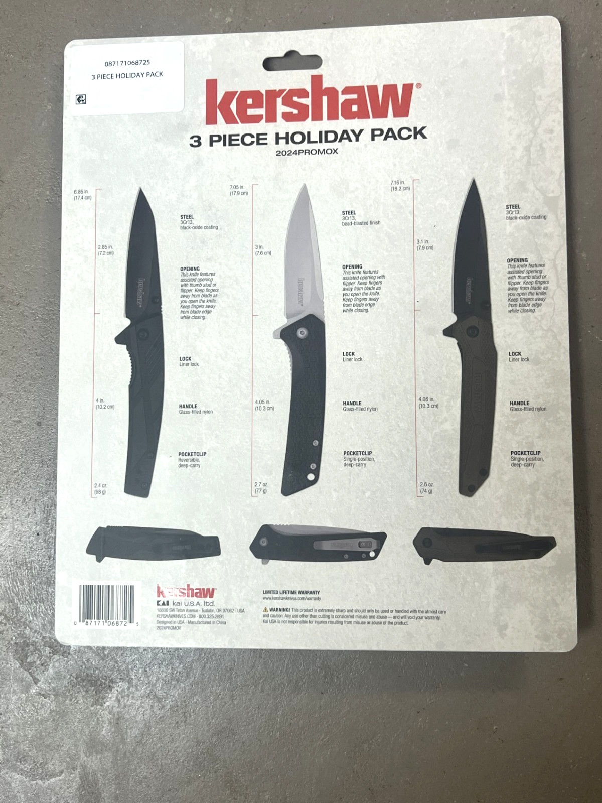 NEW Kershaw 3-Piece Holiday Pack Assisted Open Pocket Knife *Better 2024 Version