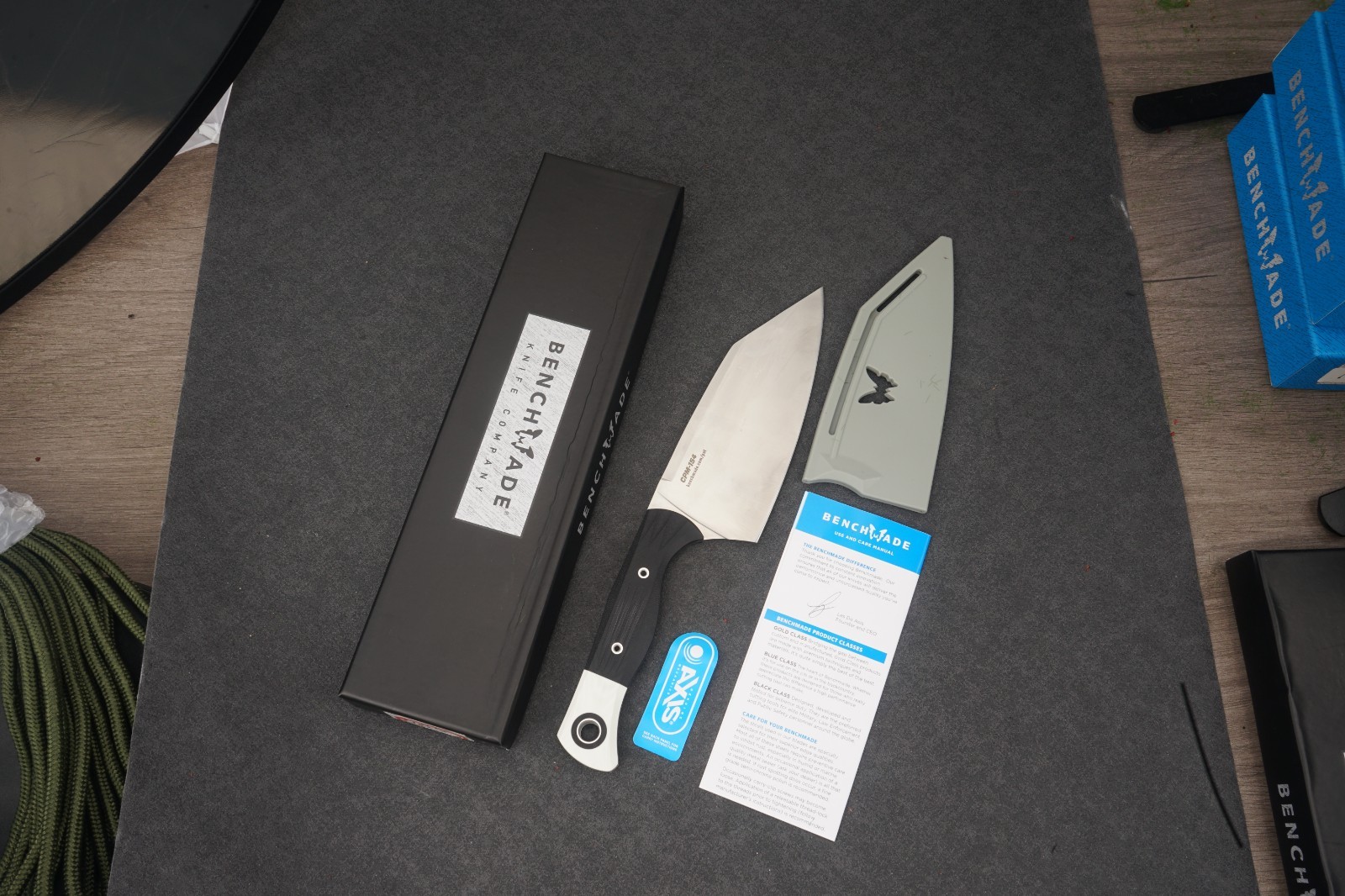 Benchmade 4010 Station Knife CPM-154 Black Handle Fixed Blade w/ Sheath